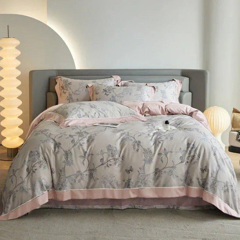 Luxury Digital Printing Flowers and Plants Duvet Set – Elegant Bedroom Statement - myhomestore.com.pk