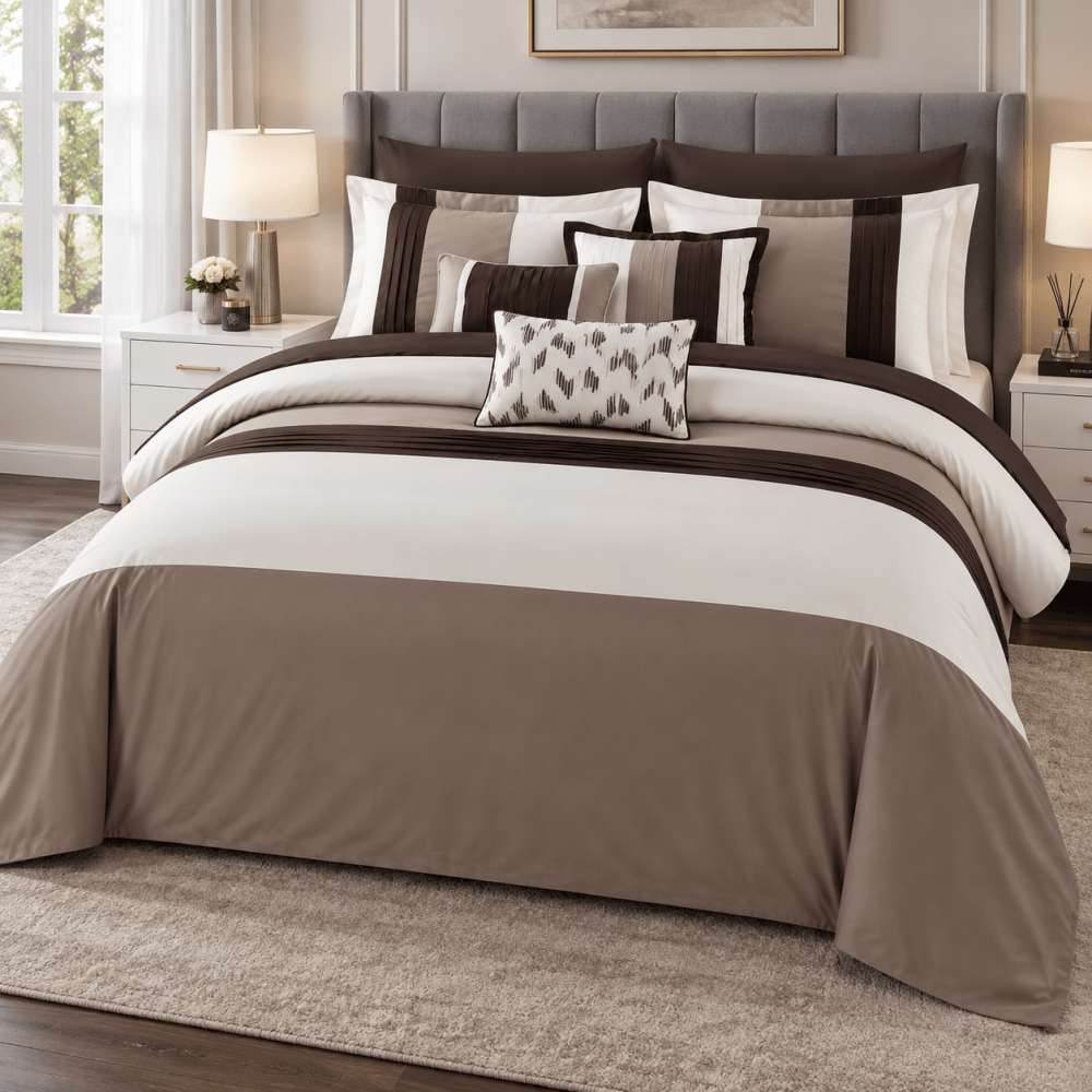 Luxury Duvet Set With Pleate - myhomestore.com.pk