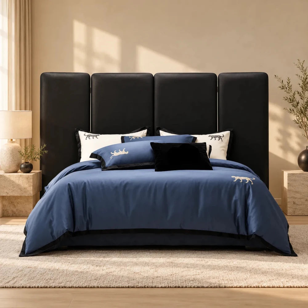 Luxury Leopard Embroidery Duvet Set - myhomestore.com.pk
