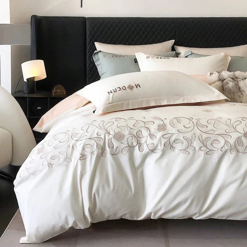 Luxury Modern Embroidery Duvet Set - myhomestore.com.pk