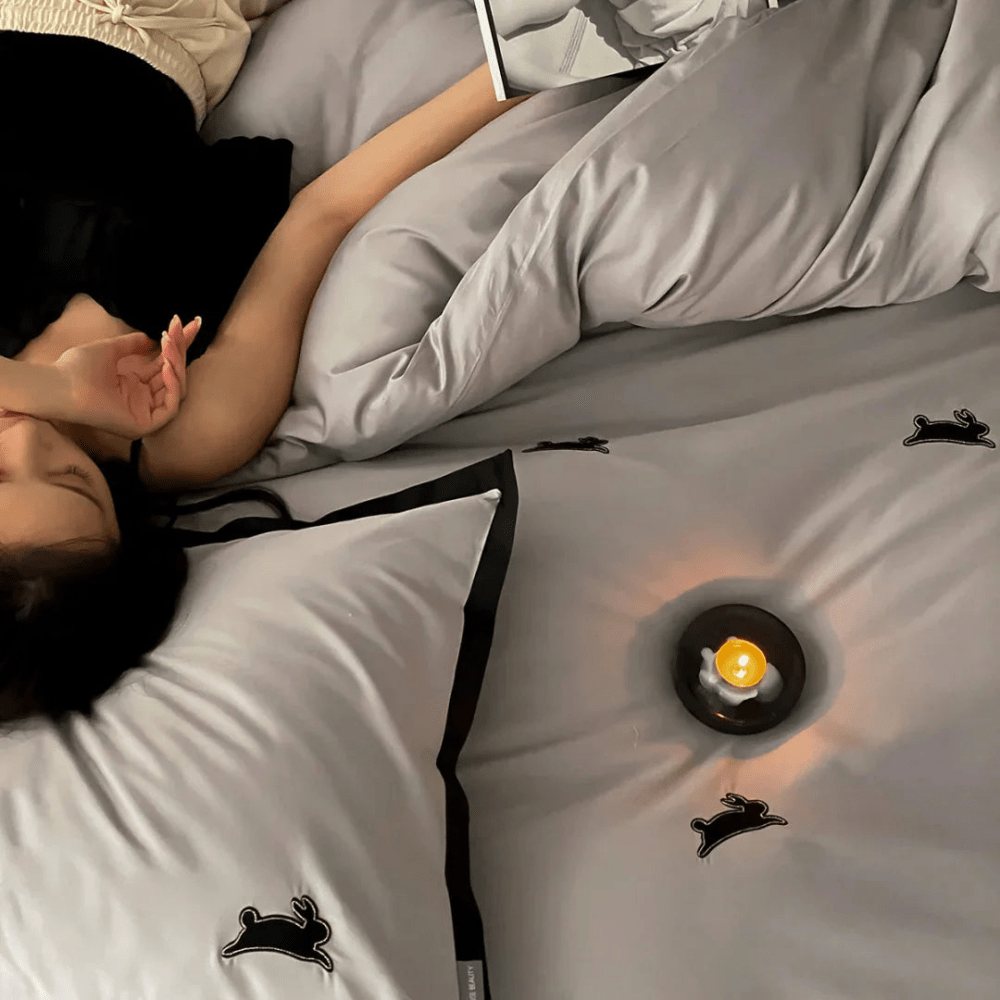 Luxury Rabbit Embroidery Duvet Set - myhomestore.com.pk