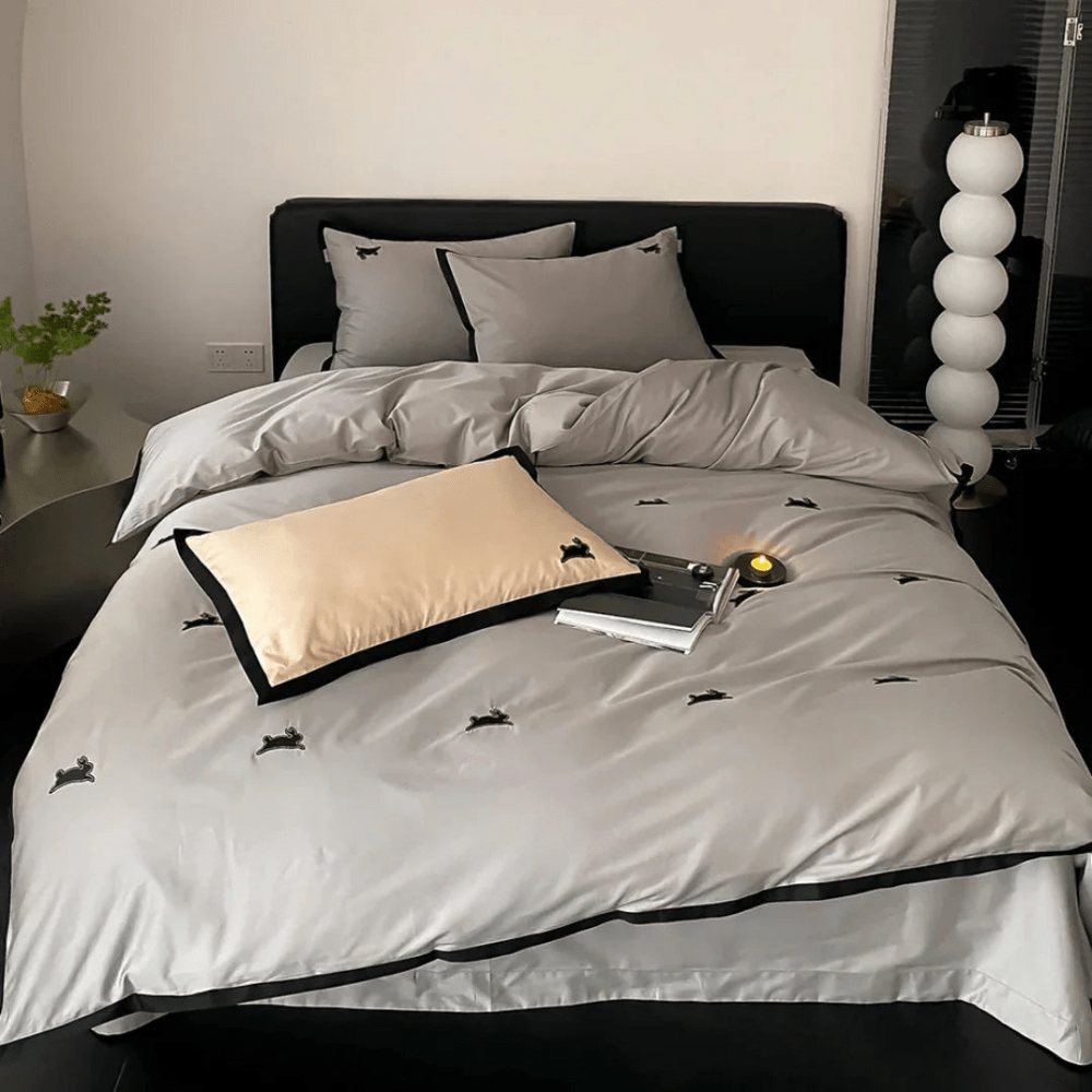 Luxury Rabbit Embroidery Duvet Set - myhomestore.com.pk