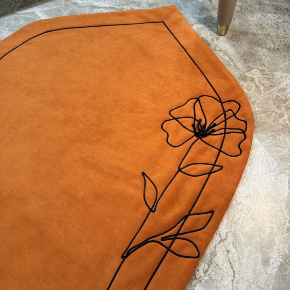 Luxury Rust Tone Velvet Mat for Prayer & Décor - myhomestore.com.pk