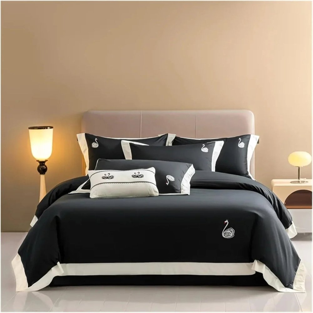 Luxury Swan Embroidery Duvet Set - myhomestore.com.pk
