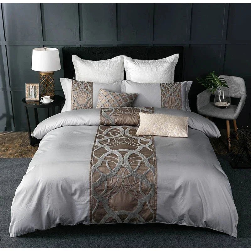 Luxury Tufted Embroidery Duvet Set - myhomestore.com.pk