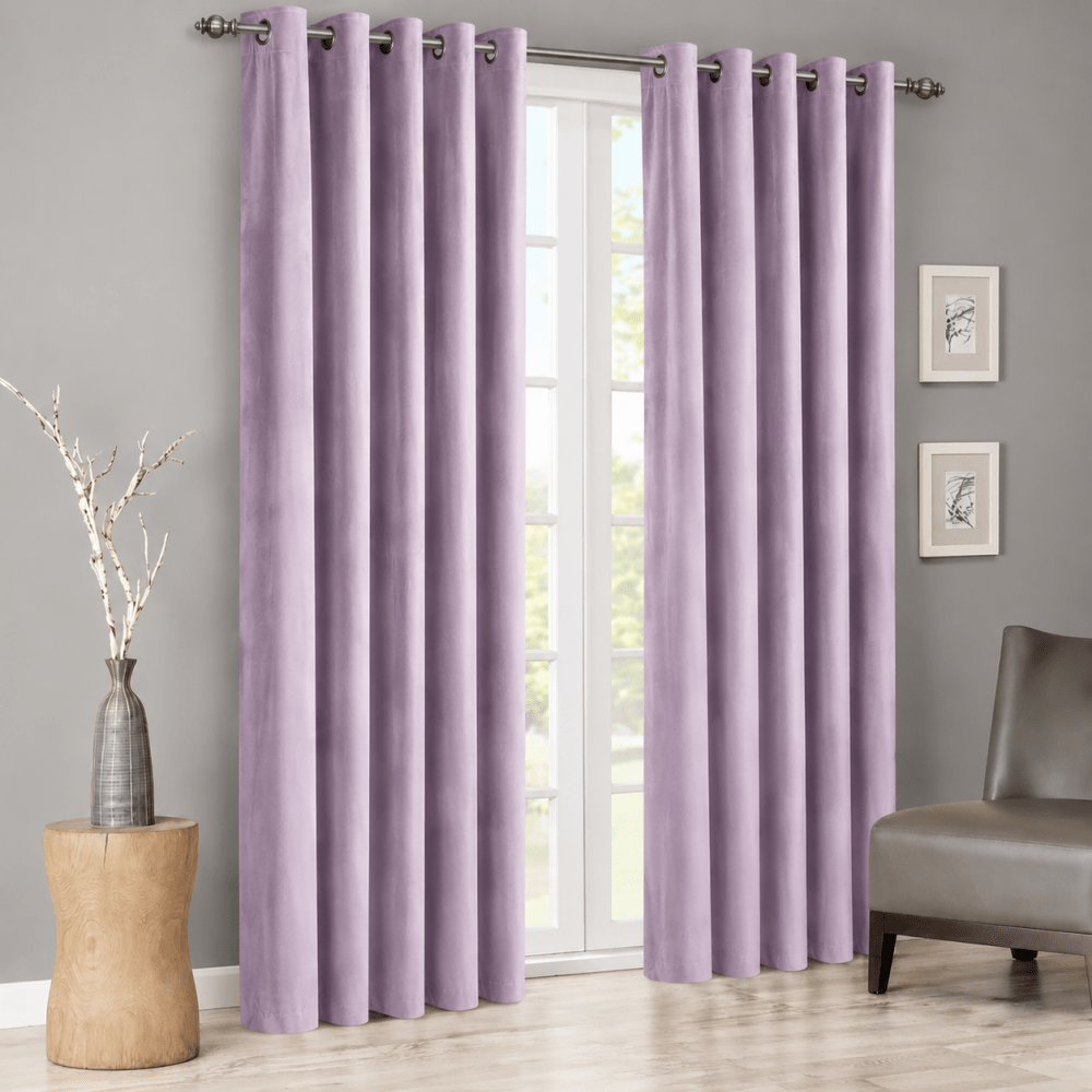 Luxury Velvet Curtains Pack of 2 β purple - myhomestore.com.pk