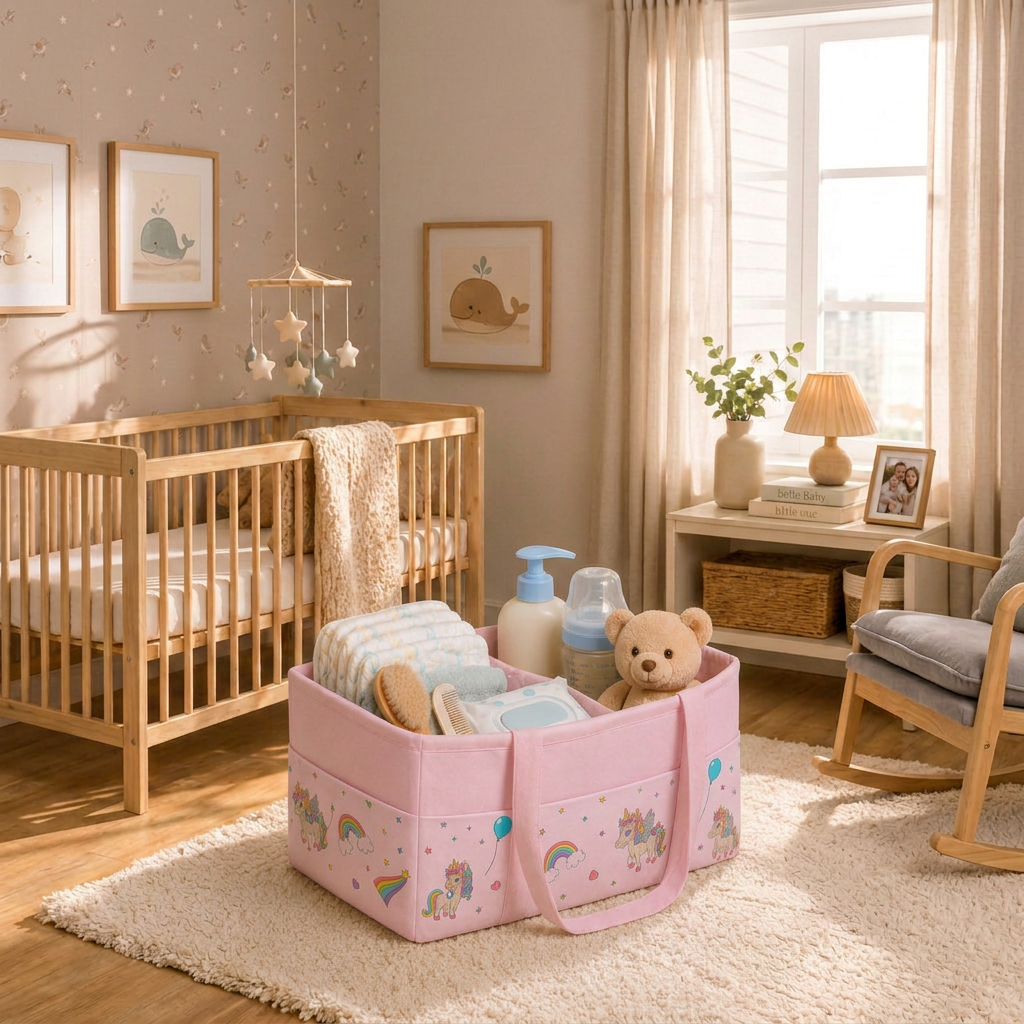 Pink Unicorn Dreams Diaper Caddy Bag