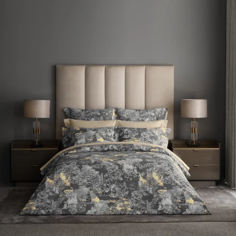 Maison Noir Gold Toile Duvet Set – Elegant Luxury Bedding Collection - myhomestore.com.pk