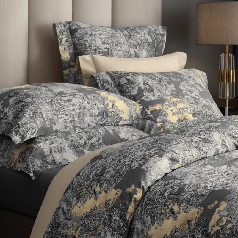 Maison Noir Gold Toile Duvet Set – Elegant Luxury Bedding Collection - myhomestore.com.pk
