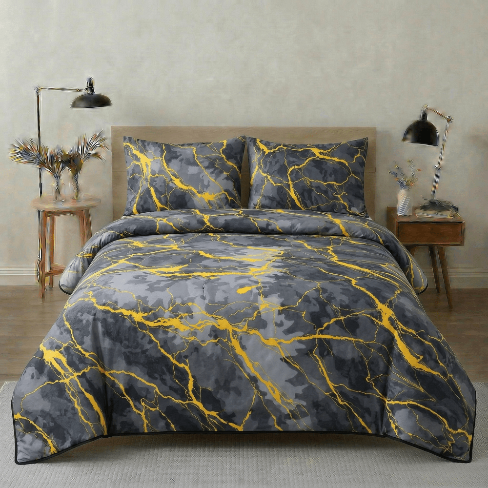 Marble Texure Printed Bedsheet – King Size Bedding - myhomestore.com.pk