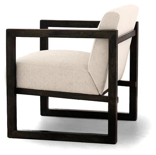 Metal Arm Cream Accent Chair - myhomestore.com.pk