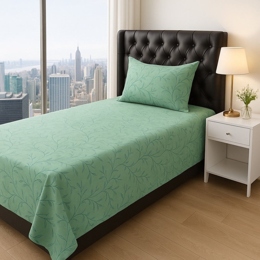Mint Leaf Single Bed Sheet Set - myhomestore.com.pk