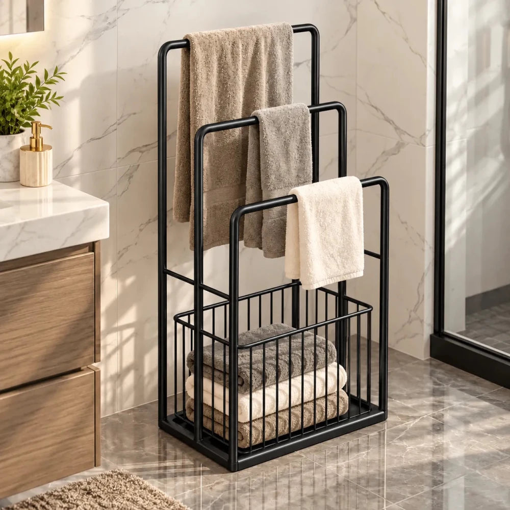 Modern Freestanding Towel Rack with Study Towel Rail - myhomestore.com.pk