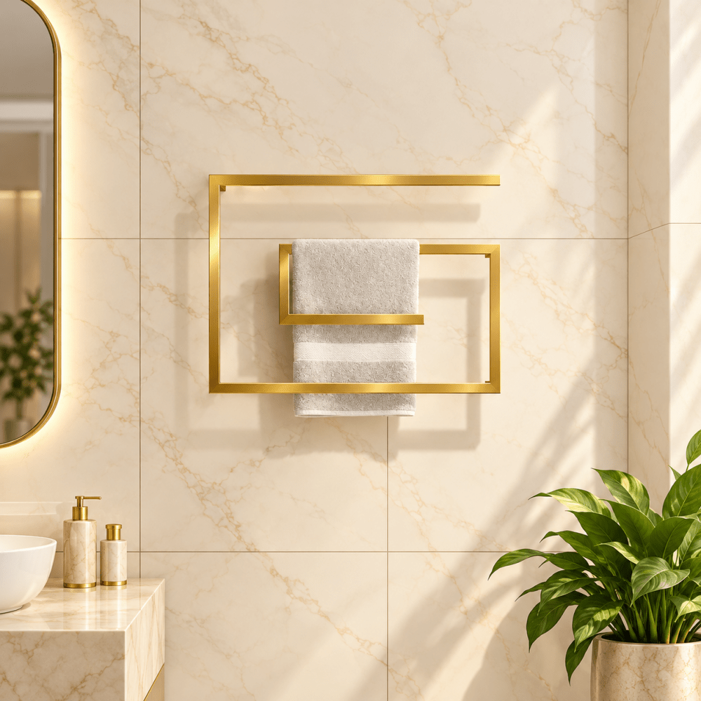 Modern Geometric Wall-Mounted Towel Rack - myhomestore.com.pk