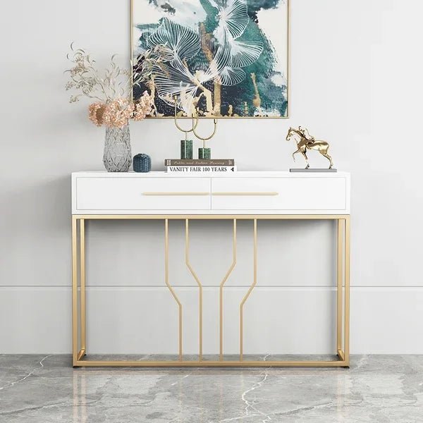 Modern Narrow Console Table with Storage Entryway Table with Drawers - myhomestore.com.pk
