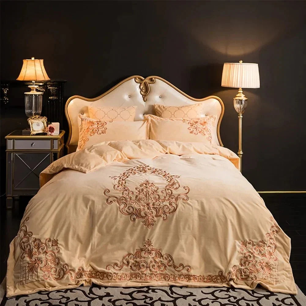 Luxury Embroidered Velvet Duvet Cover Set