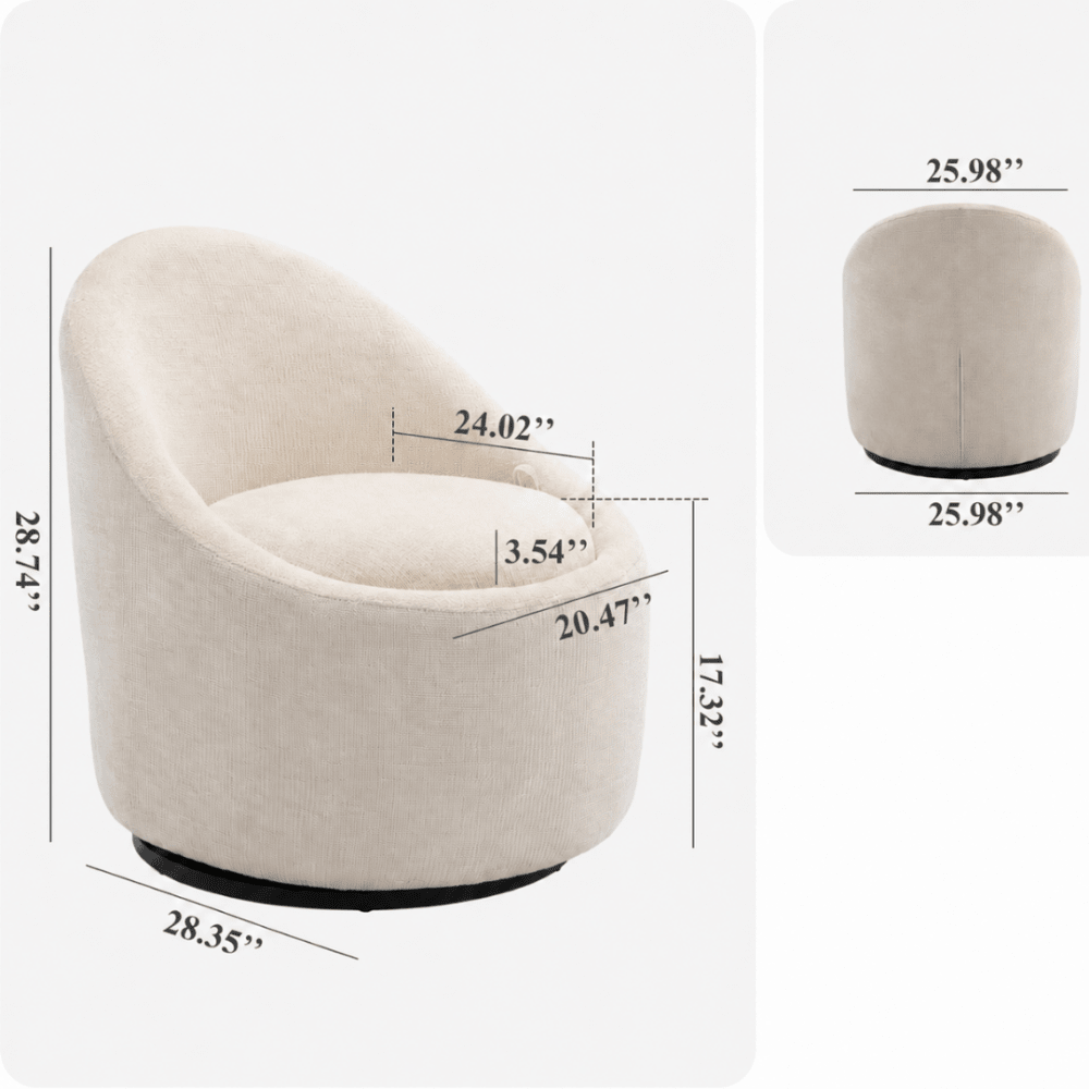 Modern Upholstered Swivel Chair - myhomestore.com.pk
