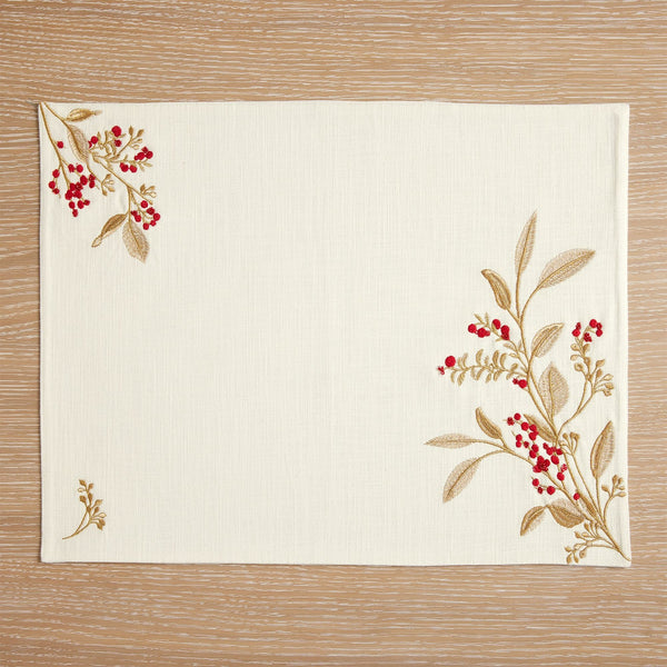 Winter Berries Cotton Placemats Table Mats