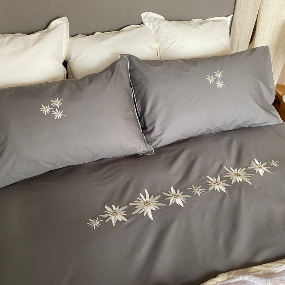 Mountain Flower Embroidery Bedding Set - myhomestore.com.pk