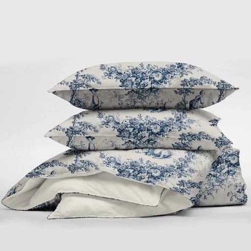 Navy Printed Bedding Duvet Set - myhomestore.com.pk