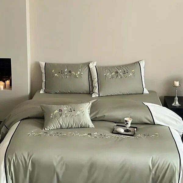 Early Summer Ambiance Embroidery Duvet Set – Soft Duvet Cover
