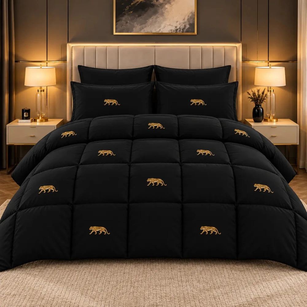 Panther Embroidered Comforter - King - myhomestore.com.pk