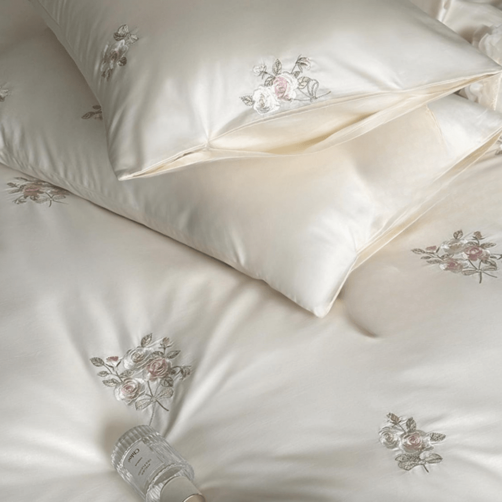 Pearl Bloom Embroidery Duvet Set - myhomestore.com.pk
