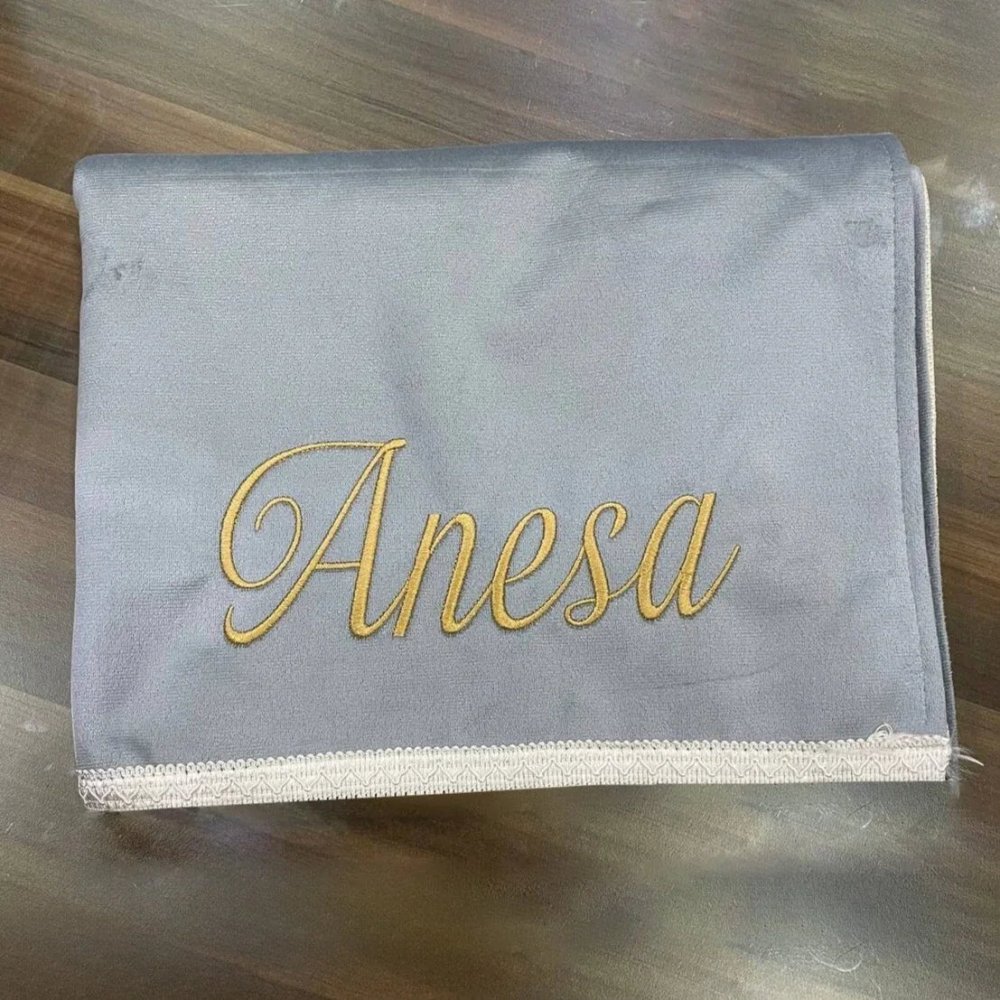 Personalized Embroidery Velvet Prayer Mat - myhomestore.com.pk