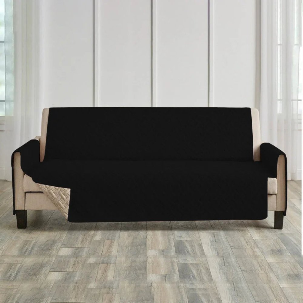 Pinsonic Quilted Sofa Cover ( Black ) - myhomestore.com.pk