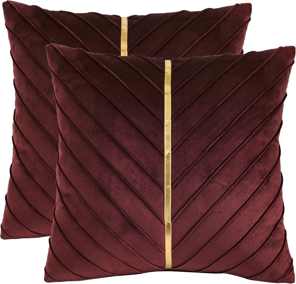 Pleated Cushion Cover With Golden Ribbon - myhomestore.com.pk