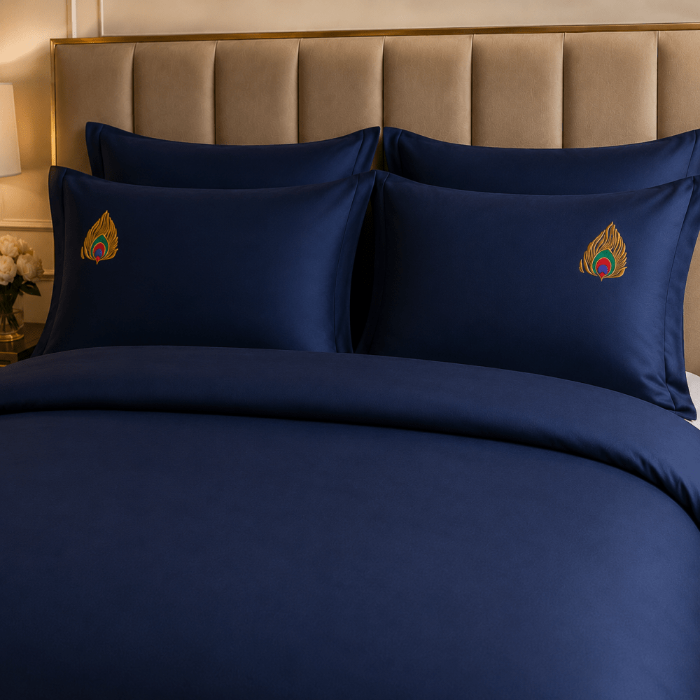Premium Gold Accent Embroidered Bedding Set - myhomestore.com.pk