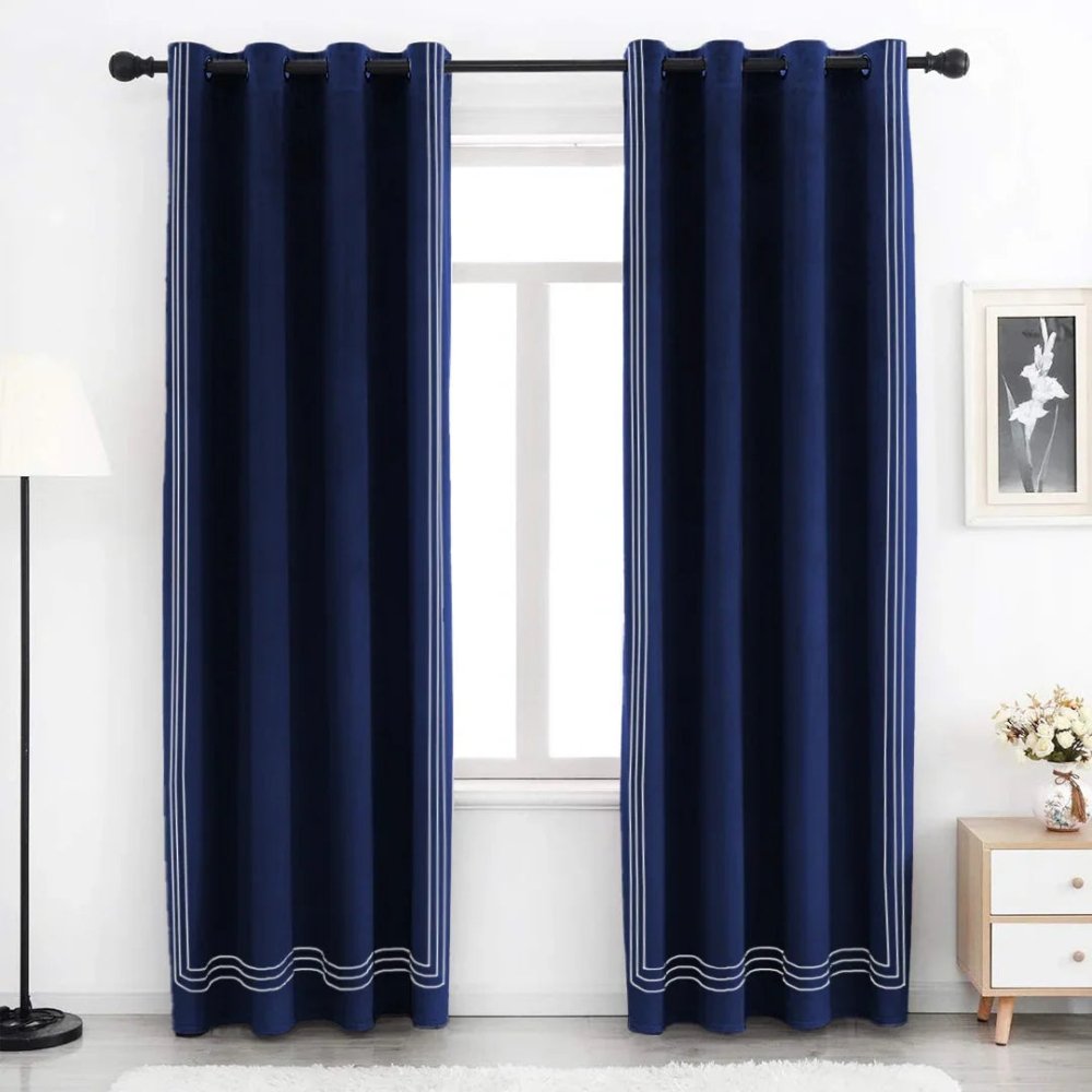 Premium Velvet Curtain With Baratta Embroidery - myhomestore.com.pk