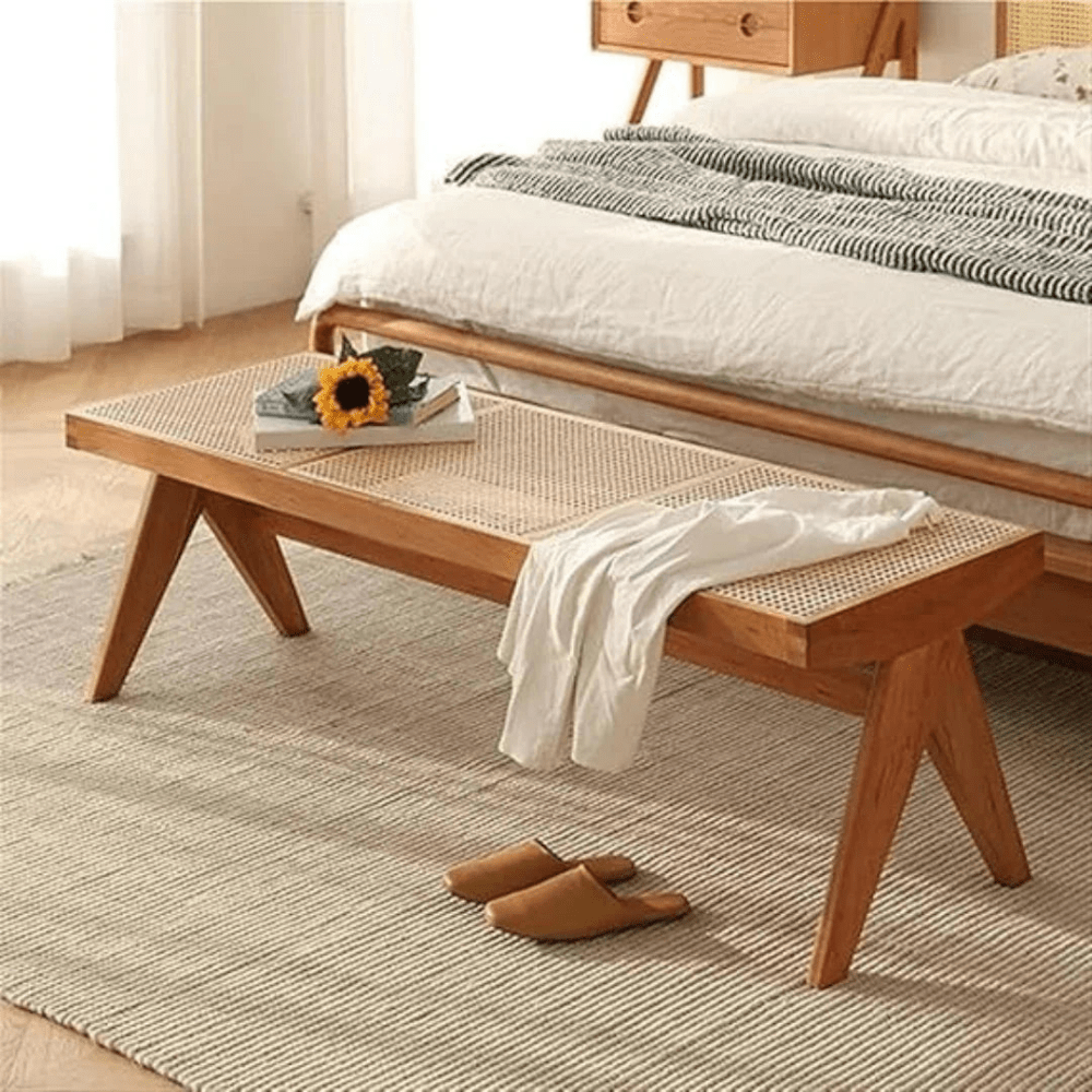 Rattan Bench Long Stool - myhomestore.com.pk