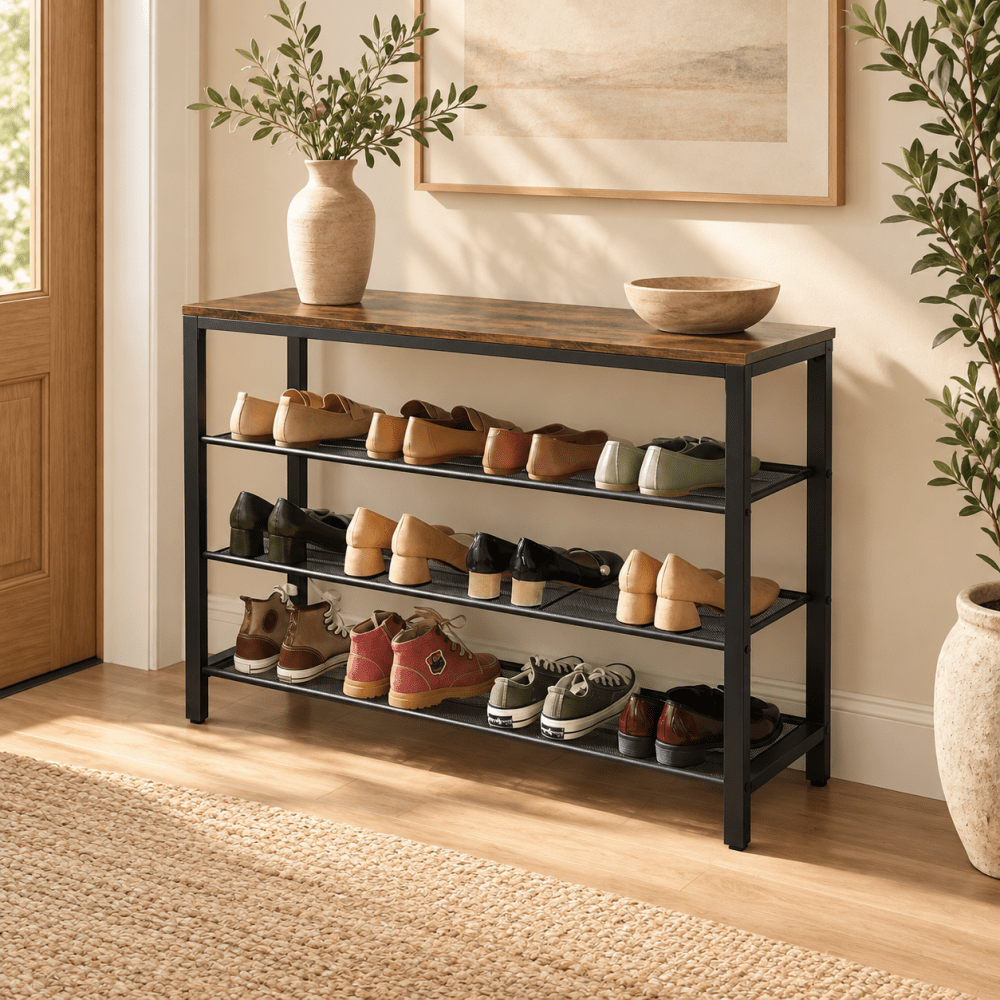 Roomy Industrial Style Shoe Rack - myhomestore.com.pk