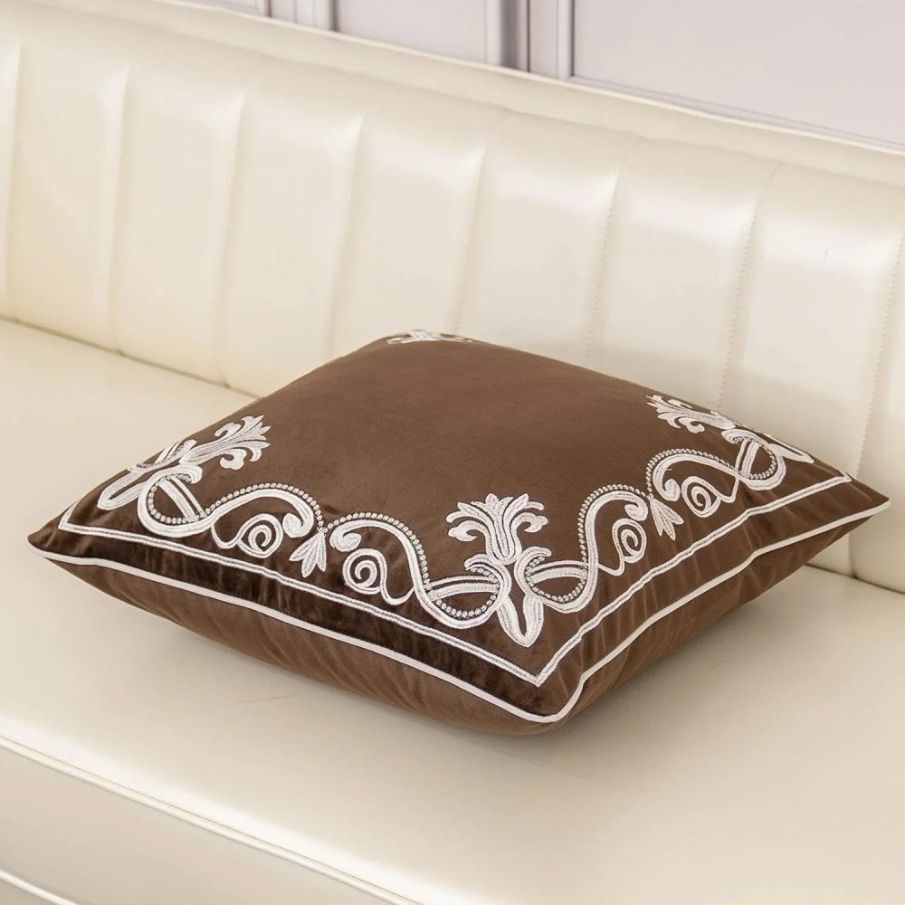 Royal Crest Embroidered Cushion Cover Style 3 - myhomestore.com.pk