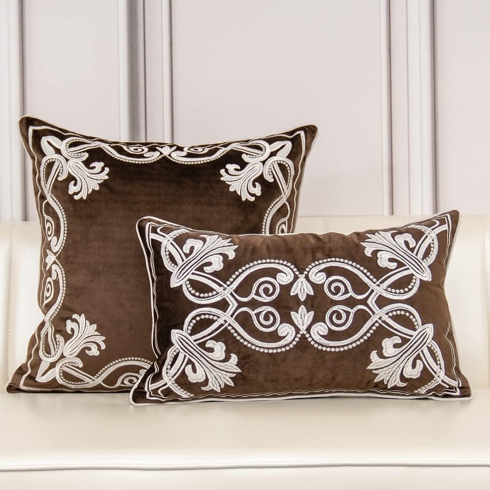 Royal Crest Embroidered Cushion Cover Style 3 - myhomestore.com.pk