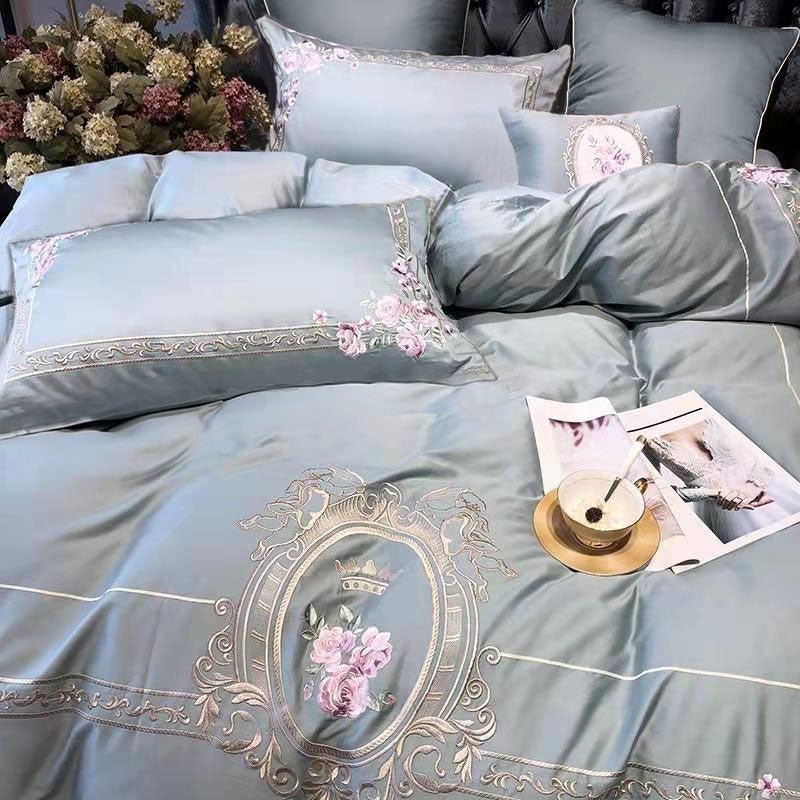 Royal Rose French Style Embroidery Duvet Set - myhomestore.com.pk