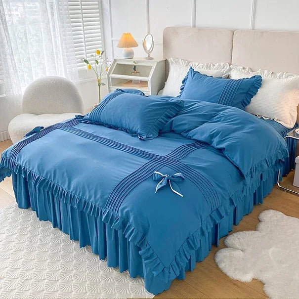 Ruffle With Pleat Duvet Set - myhomestore.com.pk