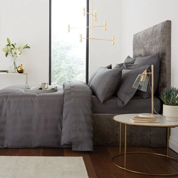 Satin Stripe Duvet Set Wide Lines - myhomestore.com.pk