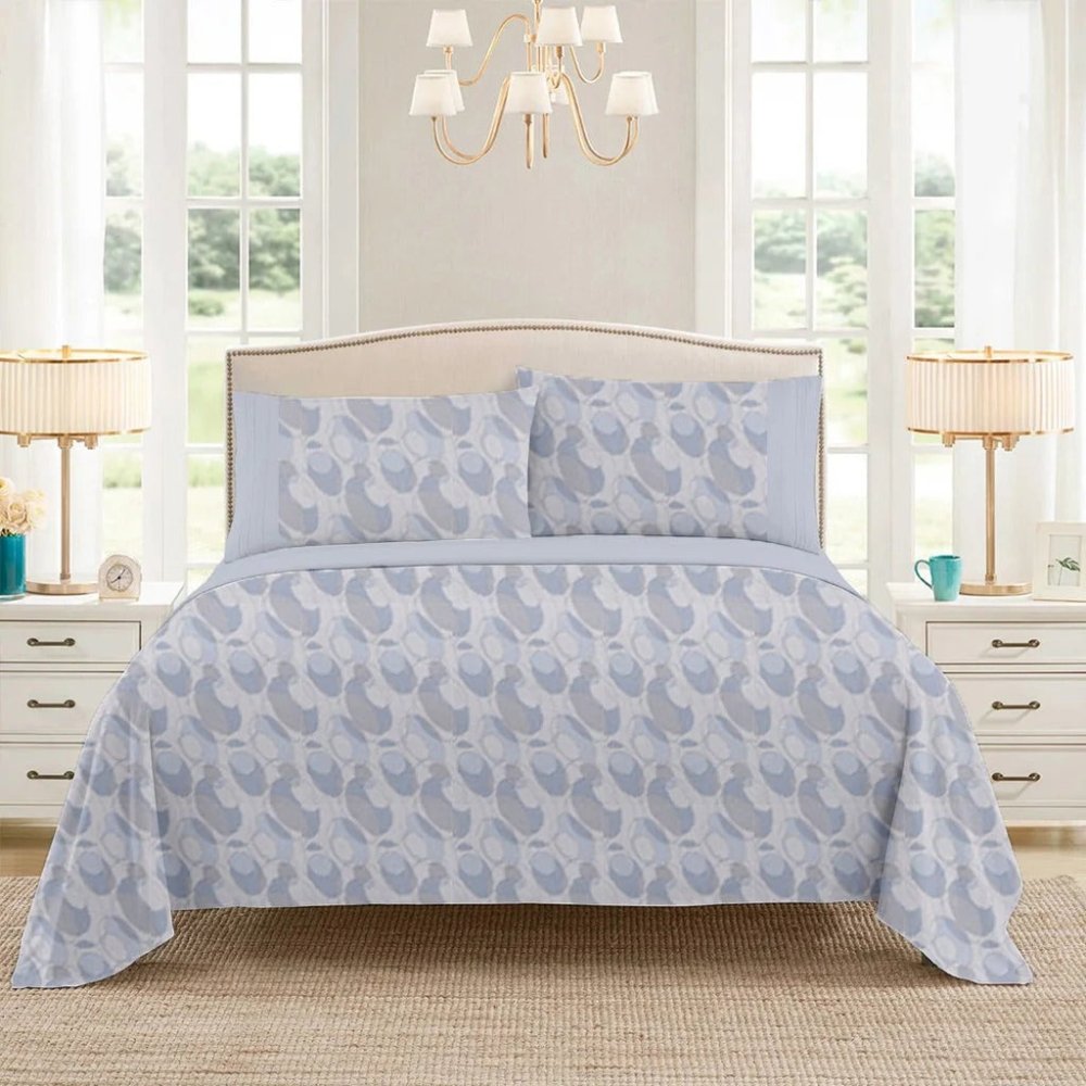 Soft Blue Abstract Bedspread Collection - myhomestore.com.pk