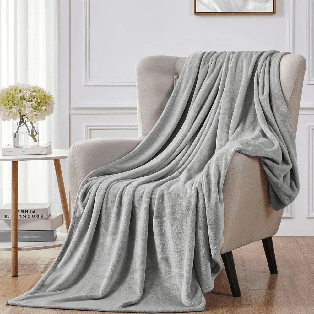Soft Flannel Fleece Blanket In Beige - myhomestore.com.pk