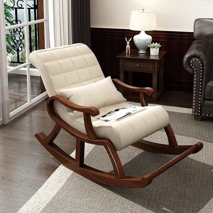 Solid Wood Rocking Chair with Memory Foam Cushion - myhomestore.com.pk
