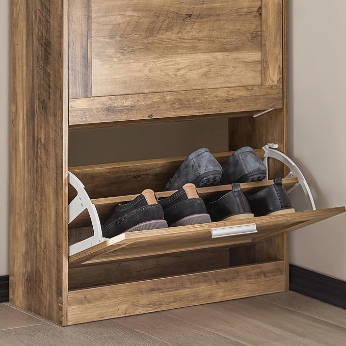 Space - Saving Shoe Cabinet with Dual Tilt - Out Compartments - myhomestore.com.pk