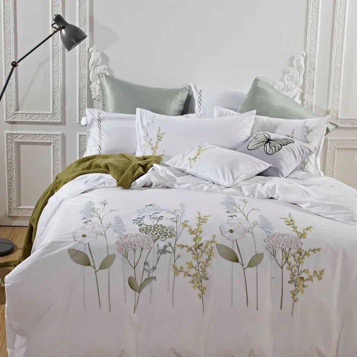 Spring Blossom Embroidery Duvet Set - myhomestore.com.pk