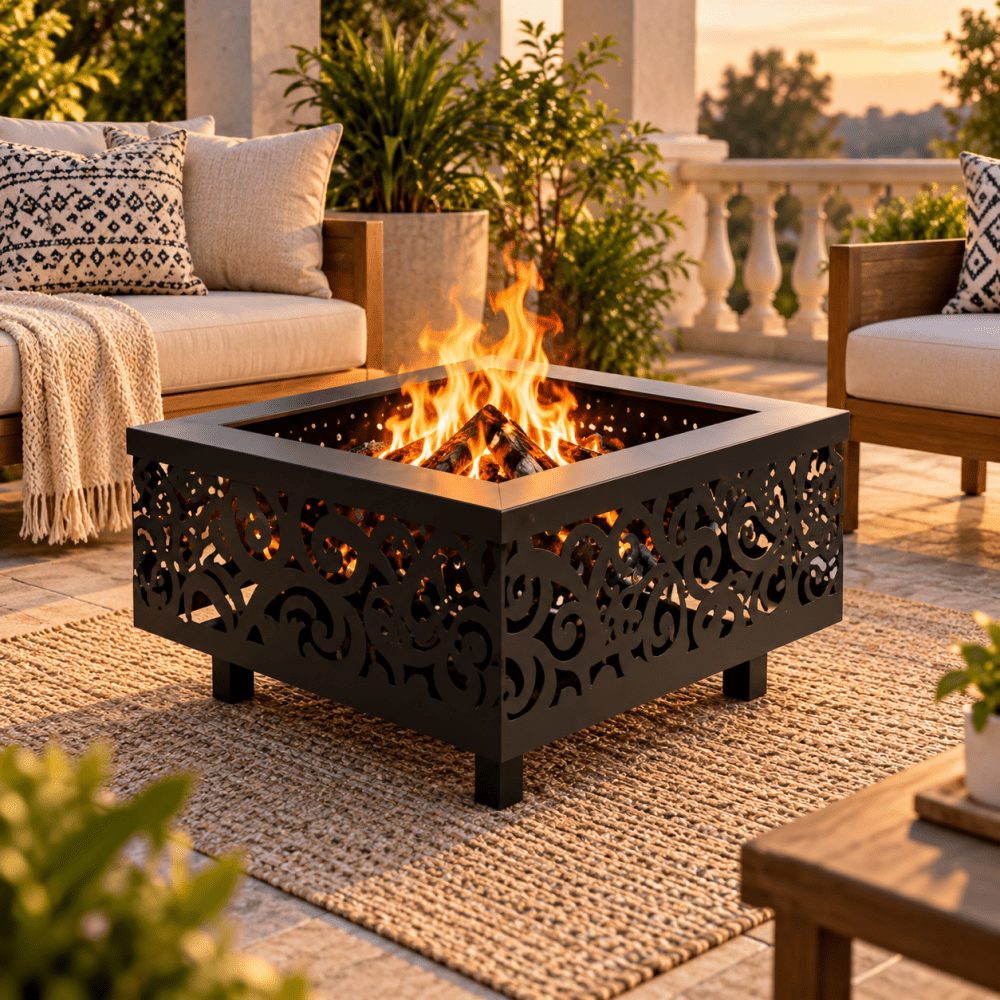 Square shape Fire Pit - myhomestore.com.pk
