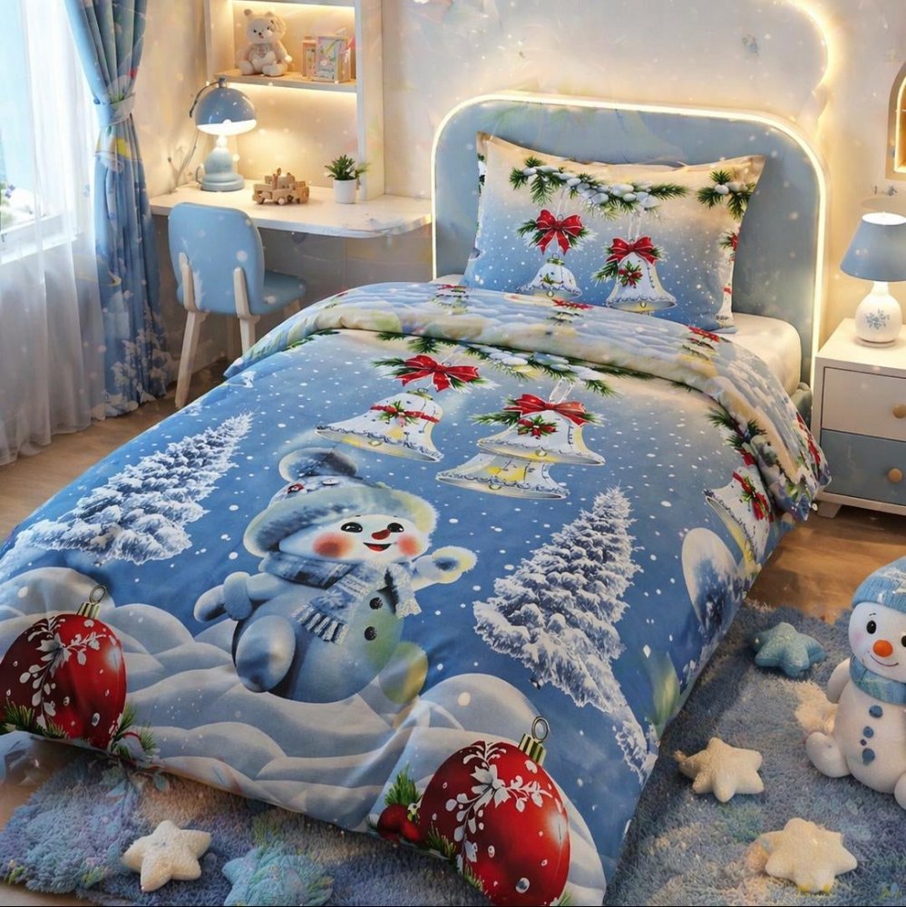 Sweet Winter Dreams Kids Bed-sheet - myhomestore.com.pk
