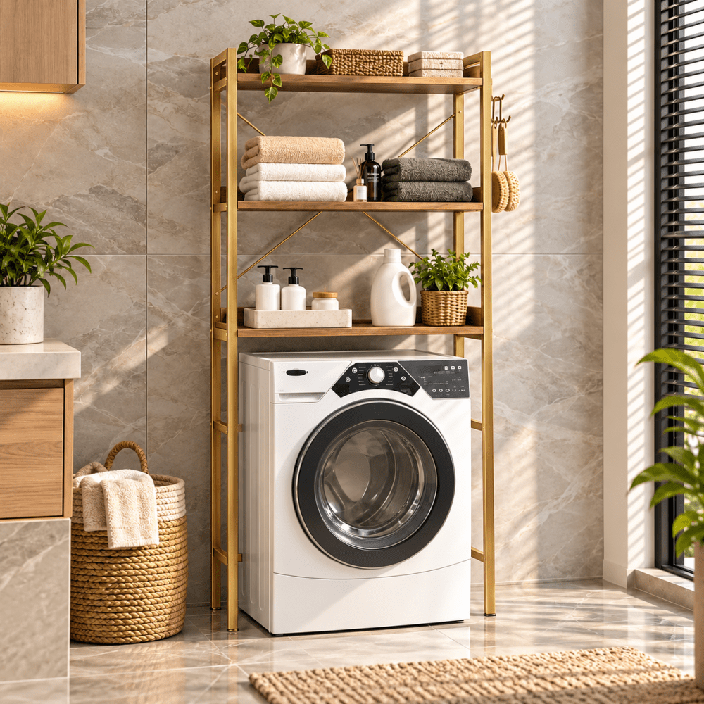 Toilet Storage Rack, 3-Tier Bathroom Organizer Shelf Over Toilet, Freestanding Space Saver Toilet Stands - myhomestore.com.pk