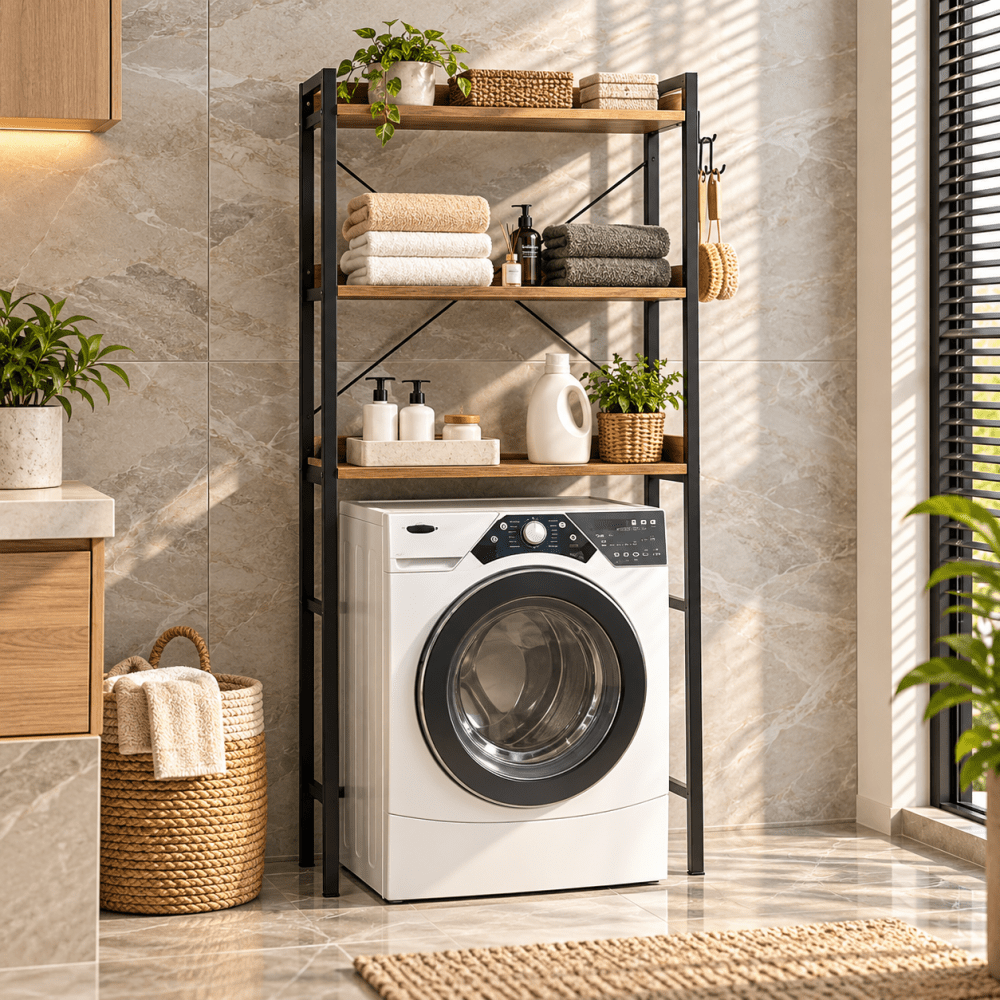 Toilet Storage Rack, 3-Tier Bathroom Organizer Shelf Over Toilet, Freestanding Space Saver Toilet Stands - myhomestore.com.pk
