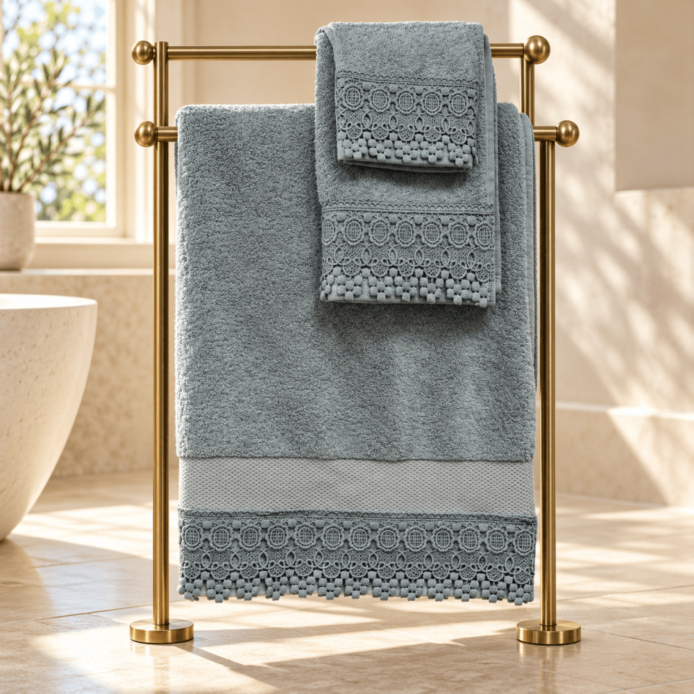 Towel Set With Lace - myhomestore.com.pk