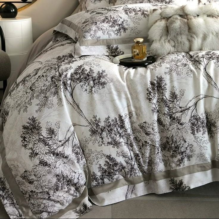 Tree Garden Printed Duvet Set – Luxury Bedding - myhomestore.com.pk